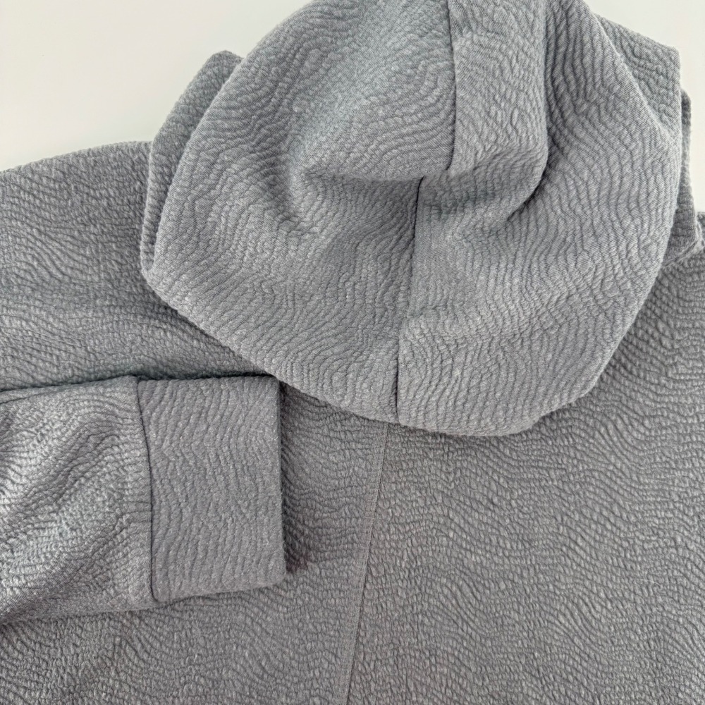 ZYIA ACTIVE Womens Medium Textured Gray Hoodie Pullover Long Sleeve